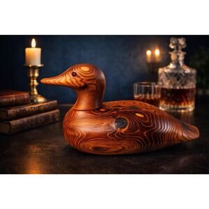 Bundy & Company, John E Bundy Wood Duck Decoy Glass Eyes 16” Made In USA Large